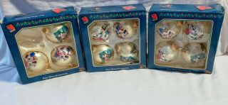 Mickey Unlimited (11) Glass Christmas Ornaments By Krebs Disneys Minnie Disney