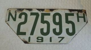 1917 Hampshire Non - Resident License Plate Tag 27595
