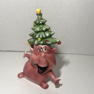 Vtg 1950s Kreiss Psycho Ceramics & Co Stole Christmas Tree Hat Guy Figure