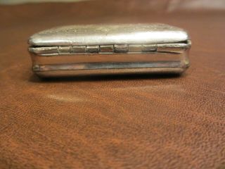 VINTAGE ANTIQUE OLD SILVER PLATED SNUFF BOX with ENGRAVED LID - SEE OTHERS LISTED 3