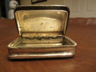 VINTAGE ANTIQUE OLD SILVER PLATED SNUFF BOX with ENGRAVED LID - SEE OTHERS LISTED 7