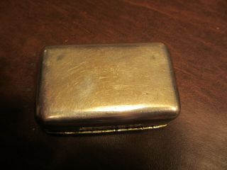VINTAGE ANTIQUE OLD SILVER PLATED SNUFF BOX with ENGRAVED LID - SEE OTHERS LISTED 8