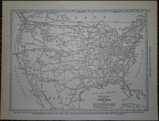 Vintage 1937 Railroad Map of U.  S Pre World War WWII American Railway Train L@@K 2