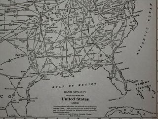 Vintage 1937 Railroad Map of U.  S Pre World War WWII American Railway Train L@@K 4
