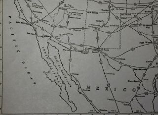 Vintage 1937 Railroad Map of U.  S Pre World War WWII American Railway Train L@@K 5
