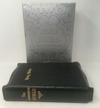 Vintage Dickson 1941 The Illuminated Bible,  Kjv,  Thumb Indexed Faux Leather