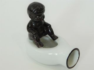 Vtg Black Americana Baby Bedpan Ashtray Porcelain Made In Occupied Japan