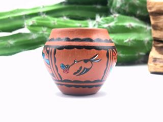 Native American Pottery Hummingbird Handmade Navajo Indian Signed