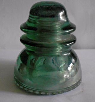VINTAGE AUSTRALIAN GLASS INSULATOR GREEN BELL SHAPE A.  G.  E.  E.  TELEPHONE 1950s 2