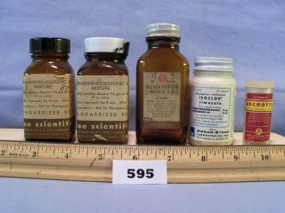 Vintage Asst Old Medicine Bottles