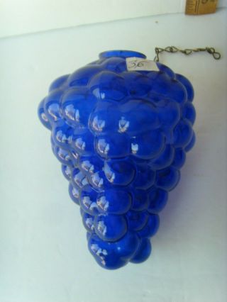 Antiq Cobalt - Blue Grapes Christmas Kugel 6” Early 4 Piece Mold 1870 - 1890 54/36