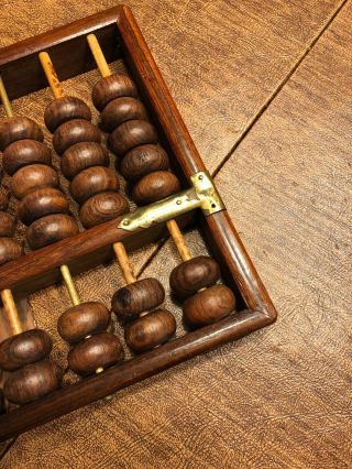 Lotus - Flower? Brand Abacus 13 Rods: 11 Wood & 2 Metal 91 Wood Beads China 2