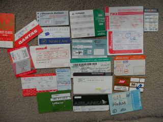 20 X Various Airline Paper Boarding Passes Including Twa & Pan Am