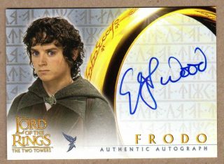 Topps Lotr Ttt Elijah Wood As Frodo Autograph Auto Card Lord Of The Rings 2002