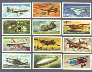 Cigarette/trade/cards.  Brooke Bond Tea.  History Of Aviation.  (1972) (full Set Of 50)