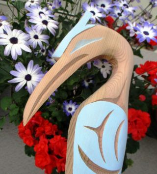 Northwest Coast First Nations Native Carved Heron Wall Art,  Cedar,  Pacific Nw