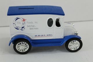 Fdl Foods Inc.  Dubuque Iowa Die - Cast Toy Bank Truck Scale Models Quality 1994 Ia