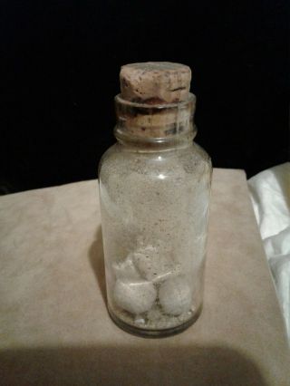 Vintage Gallbladder Stones In Vintage Glass Bottle With Cork Stopper