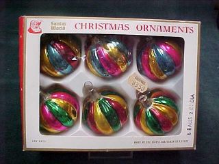 Vintage 2 " Mellon Shapes Christmas Ornaments Made In Czechoslovakia