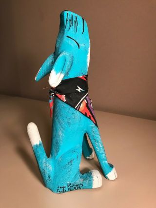 Howling Coyote Hand Carved And Painted Jorge Rodriguez Sante Fe Nm Folk Art