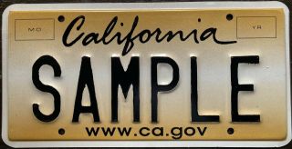 2000 California Www.  Ca.  Gov Sample/prototype License Plate