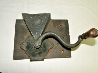 Vintage Antique Cast Iron Wall Mount Coffee Grinder Mill