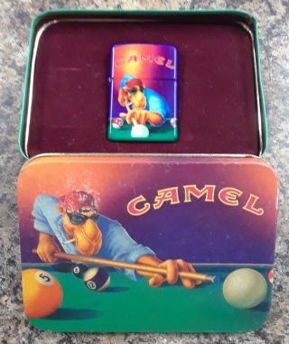 1993 Zippo Lighter Joe Camel Cigarettes With Tin -