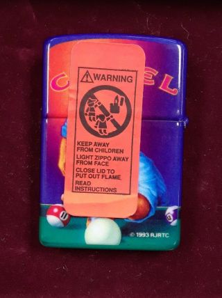 1993 Zippo Lighter Joe Camel Cigarettes with Tin - 3