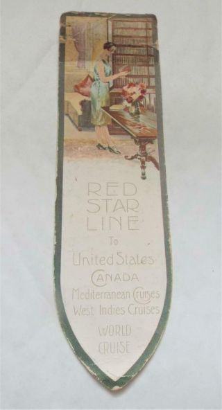 Red Star Line Bookmark Antique Vintage 1920 Bookmark