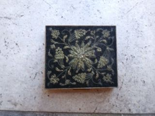 Treasures Of India By Schildkraut Vintage Compact Floral Brass