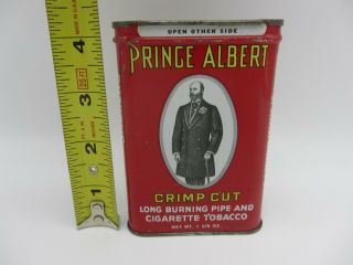 Vintage Prince Albert Crimp Cut Pipe & Cigarette Tobacco Empty Pocket Tin 1.  5 Oz