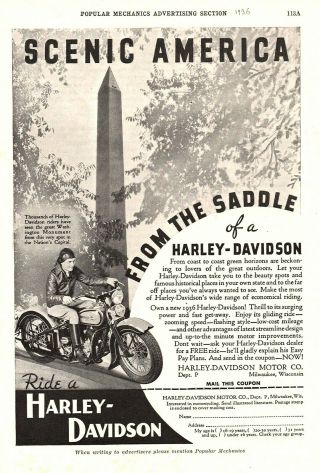 Vintage 1936 Harley Davidson Ad