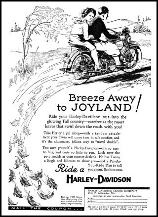 1930 Harley - Davidson Motorcycle Motor Company Bike Vintage Art Print Ad Ads5