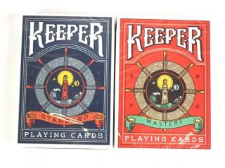 2 Decks Ellusionist Keeper Masters Playing Cards Blue & Red Magic Card Packs