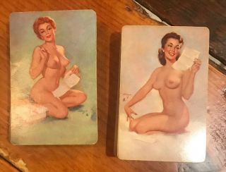 Vintage Pin Up Girls Playing Cards By Mayo Olmstead 2 Complete Full Decks Nudes