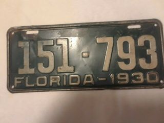 Florida Car License Plate - 1930