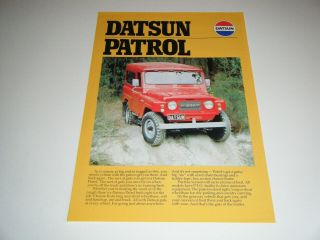Vintage 1979 Datsun Patrol Car Dealers Sales Spec Sheet Brochure