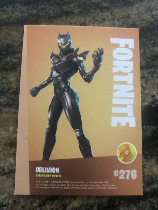 2019 Panini FORTNITE trading card - foil card Oblivion 276 Legendary Outfit 2