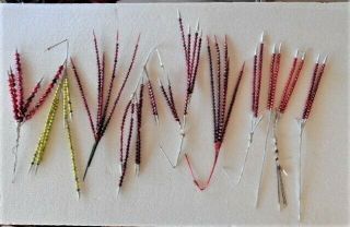 Vintage Glass Bead Icicle Picks/sprays For Garlands & Ornaments,  Floral,  Etc.