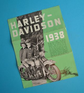 1938 Harley Motorcycle Brochure El Es U Ul Us Uh Ulh Uhs Wl Wld G Ga