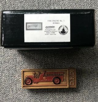 Disney Olszewski Pokitpal Disneyland Fire Engine No.  1 Trinket Box Rare