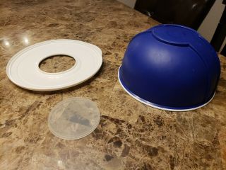 Blue Tupperware Mixing Bowl 3 Quart Remarkabowl Non Slip Storage W/ Lid Vintage