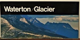 1979 Waterton Glacier National Park Alberta Vintage Info Map Travel Brochure B