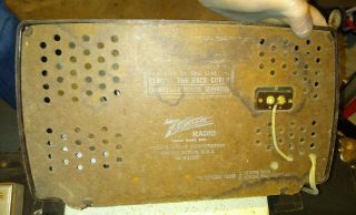 Vintage 1951 Zenith Radio Model 71404Z1 Triumph Tube Radio Maroon Case 5
