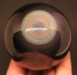 67mm 13.  5oz Natural Rainbow Obsidian Crystal Sphere Ball