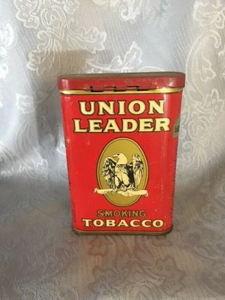Union Leader Smoking Eagle Tobacco Metal Tin Pipe Cigarette Vintage 1960s