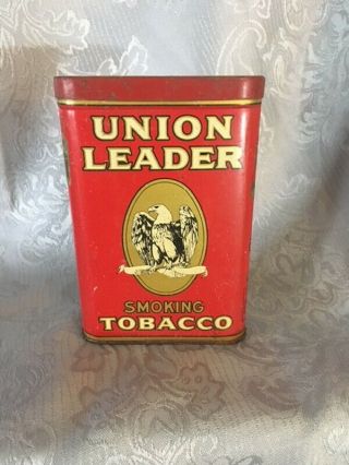UNION LEADER SMOKING EAGLE TOBACCO METAL TIN PIPE CIGARETTE VINTAGE 1960S 3