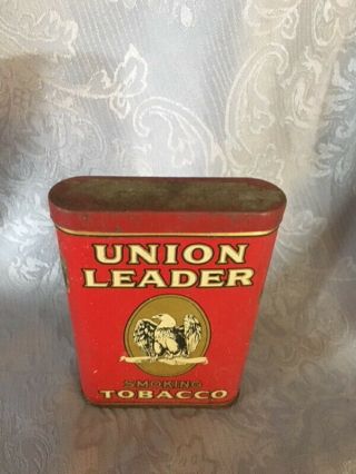 UNION LEADER SMOKING EAGLE TOBACCO METAL TIN PIPE CIGARETTE VINTAGE 1960S 4