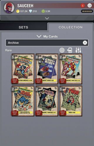 Topps Archives Marvel Collect By Topps Digital Week 1 2 3 4 5 6 Iron Man,  More