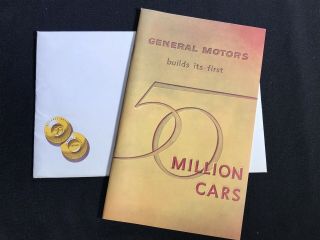 Vtg 1955 General Motors Gm 50 Million Cars Advertising Brochure Booklet W/ Envel